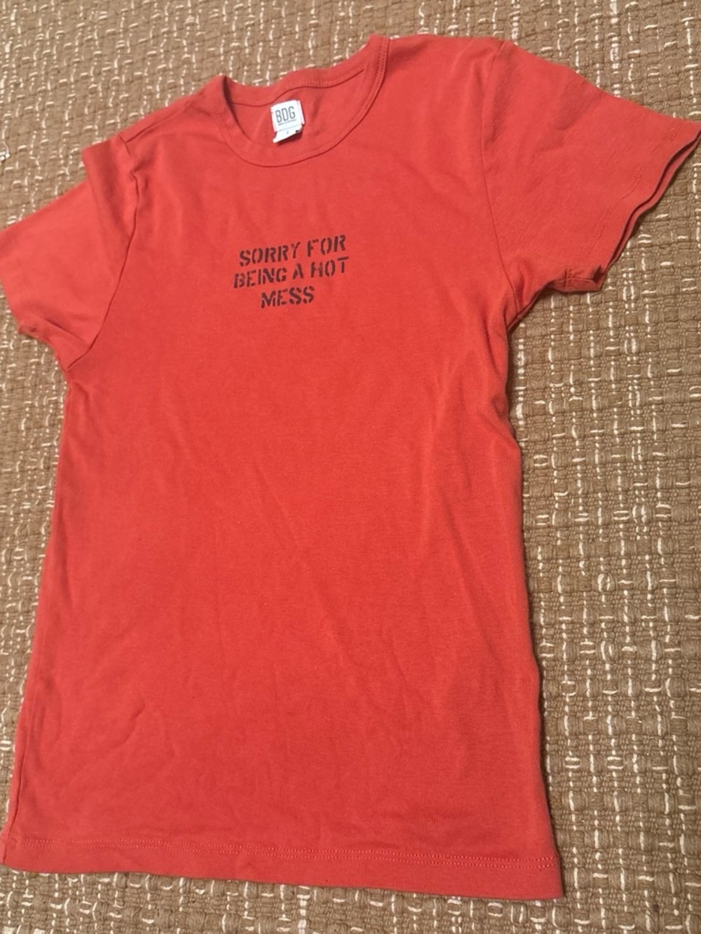 BDG Coral-Orange Crew Neck Tee